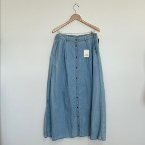 a.n.a Denim Blue Maxi Skirt